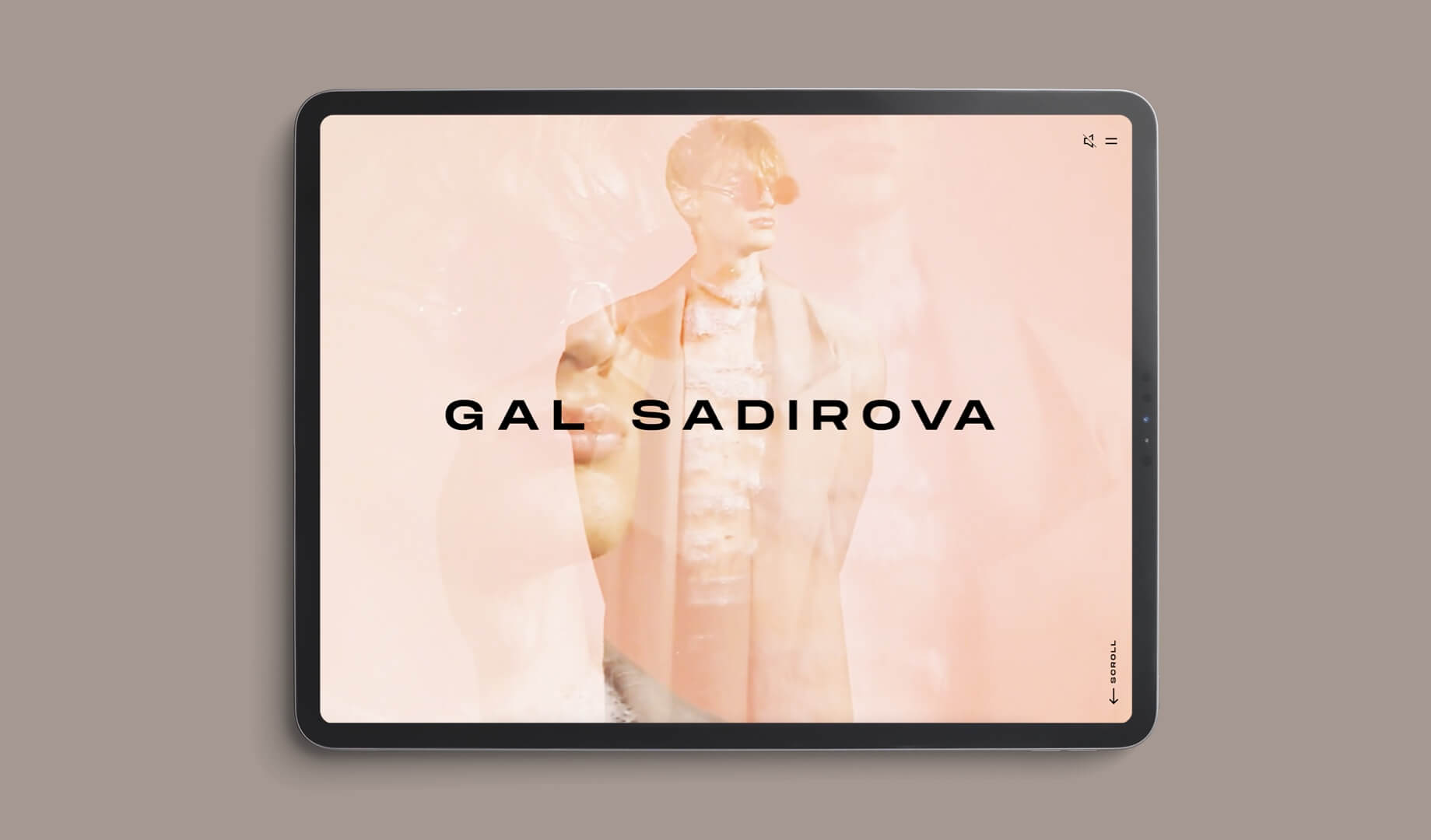 Personal website for fashion designer Gal Sadirova.